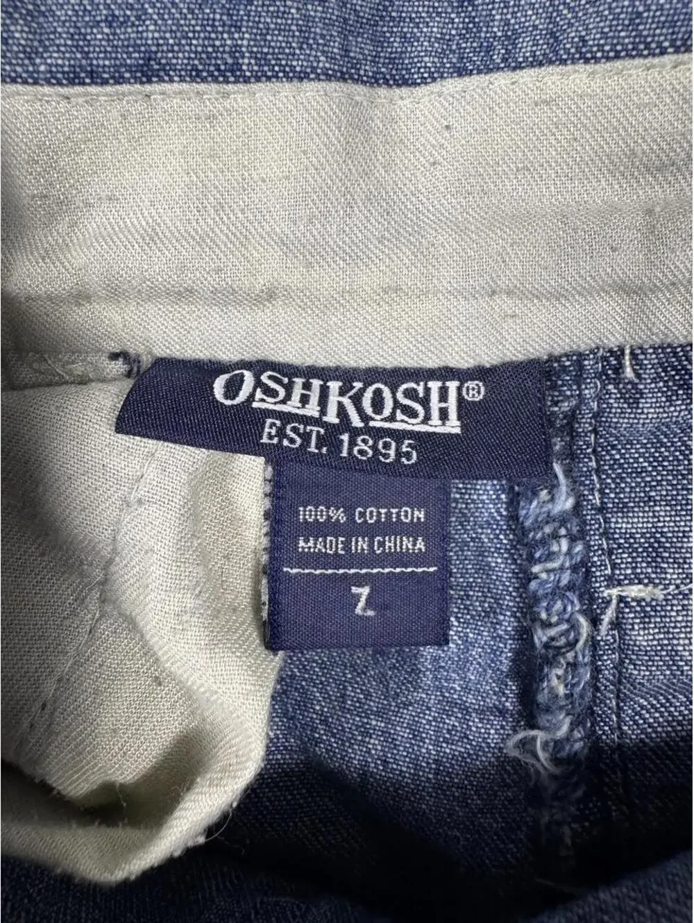 Vintage late 90s / Y2K OshKosh Denim Carpenter Overalls Youth Size 7 Wide Leg